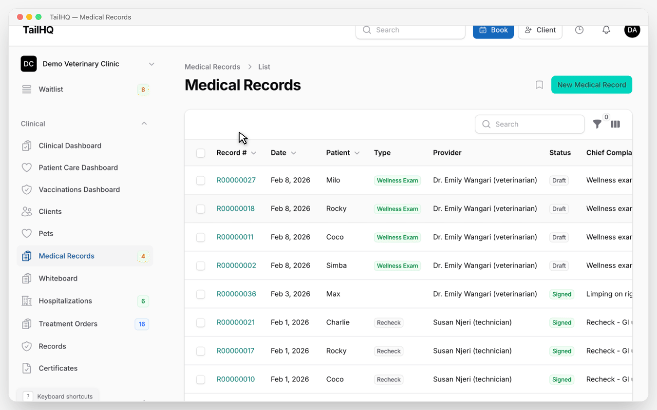 Electronic medical records