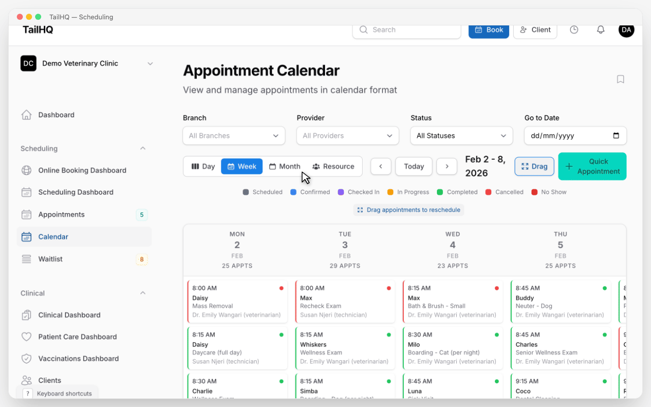 Smart appointment scheduling