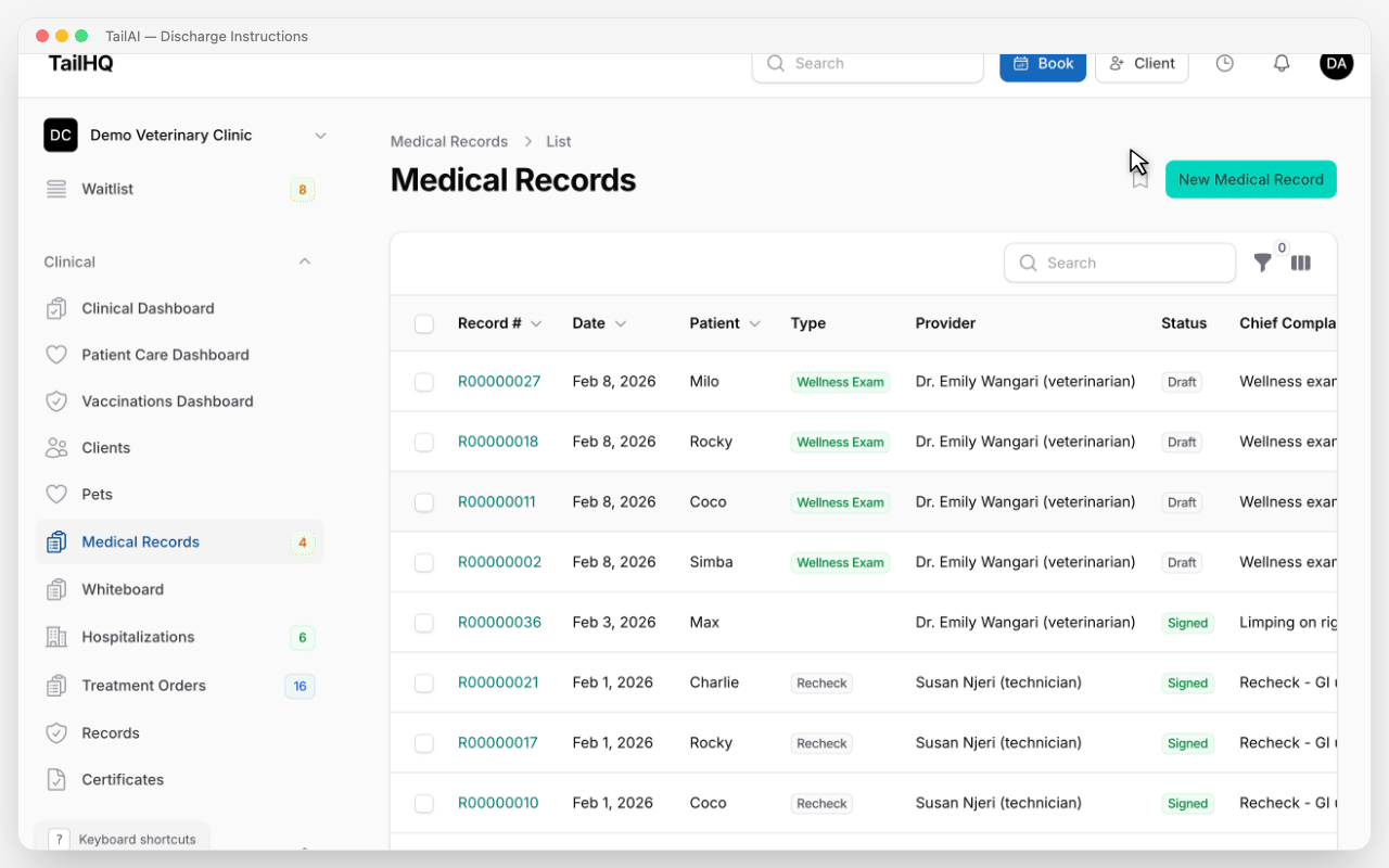 TailAI generating discharge instructions